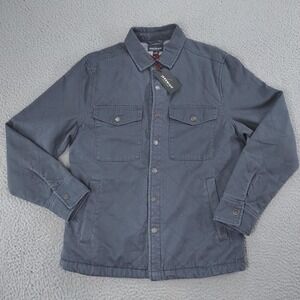 Jeremiah Jacket Mens Small Gray Quilted Cotton Shirt Jacket NWT Casual Snap